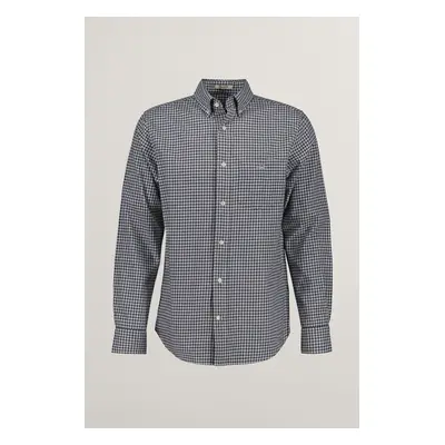 KOŠILE GANT REG MICROCHECK FLANNEL SHIRT LIGHT GREY MELANGE