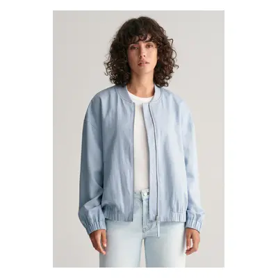 BUNDA GANT LINEN BLEND BOMBER JACKET DOVE BLUE