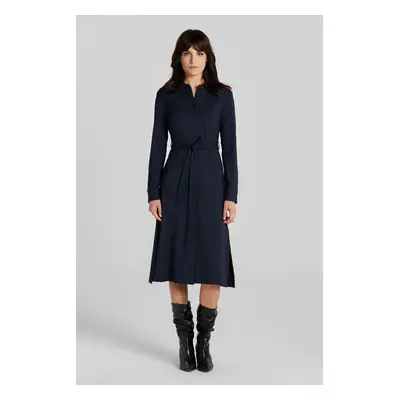 ŠATY GANT SLIM JERSEY SHIRT DRESS EVENING BLUE