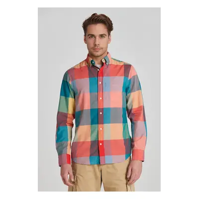 KOŠILE GANT REG INDIAN MADRAS SHIRT PUMPKIN ORANGE