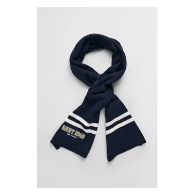 ŠÁLA GANT GANT STRIPED KNITTED SCARF EVENING BLUE