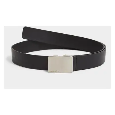 OPASEK GANT PLAQUE BUCKLE LEATHER BELT BLACK