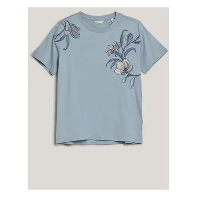 TRIČKO GANT REG MAGNOLIA EMBROIDERY SS T-SHIRT DOVE BLUE