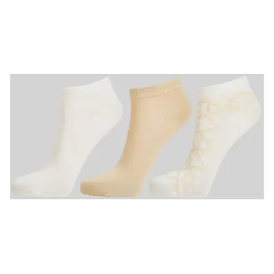 PONOŽKY GANT G PATTERN ANKLE SOCKS 3-PACK EGGSHELL