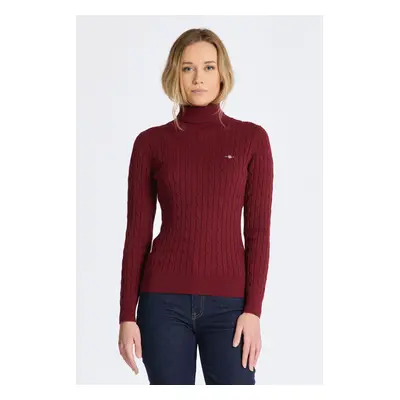 ROLÁK GANT STRETCH COTTON CABLE TURTLENECK PLUMPED RED