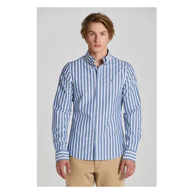 KOŠILE GANT SLIM WIDE POPLIN STRIPE SHIRT COLLEGE BLUE