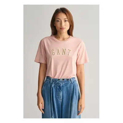 TRIČKO GANT REL LOGO C-NECK T-SHIRT DUSTY ROSE