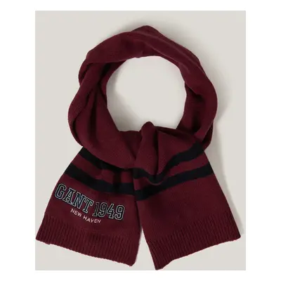 ŠÁLA GANT GANT STRIPED KNITTED SCARF WINE RED