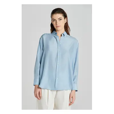 KOŠILE GANT RELAXED SILK SHIRT DOVE BLUE