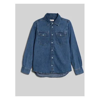 KOŠILE GANT RELAXED LS DENIM SHIRT MID BLUE WORN IN