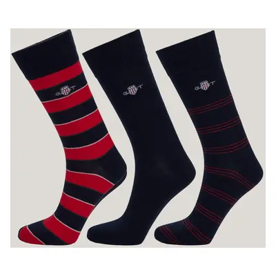 PONOŽKY GANT SHIELD TIE STRIPE SOCKS 3-PACK GB BRIGHT RED