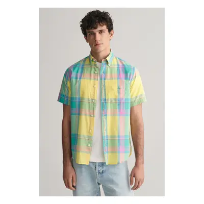 KOŠILE GANT REG COLORFUL MADRAS SS SHIRT LEMONADE YELLOW