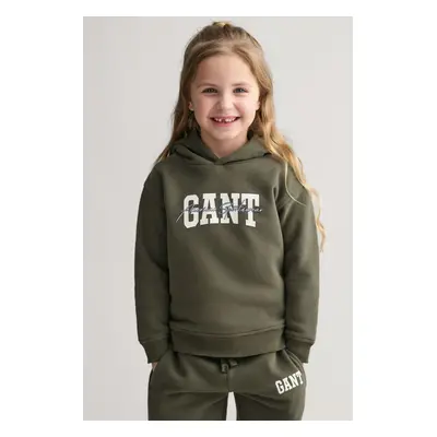 MIKINA GANT ARCH SCRIPT HOODIE JUNIPER GREEN