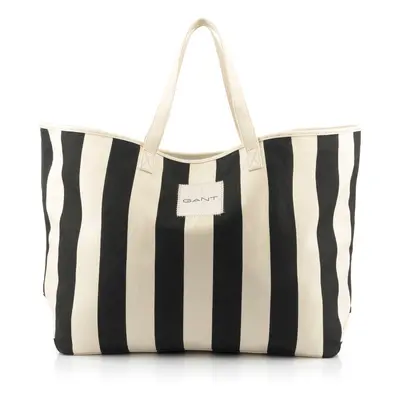 TAŠKA GANT STRIPED CANVAS BEACH BAG BLACK