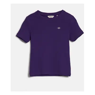 TRIČKO GANT SHIELD SLIM RIBBED T-SHIRT PANSY PURPLE