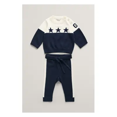 DĚTSKÝ SET GANT STAR AND G KNITTED SET EVENING BLUE