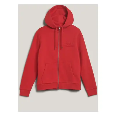 MIKINA GANT REG TONAL SHIELD ZIP HOODIE BRIGHT RED