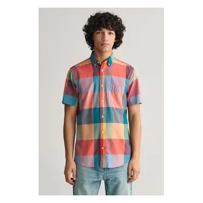 KOŠILE GANT REG INDIAN MADRAS SS SHIRT PUMPKIN ORANGE