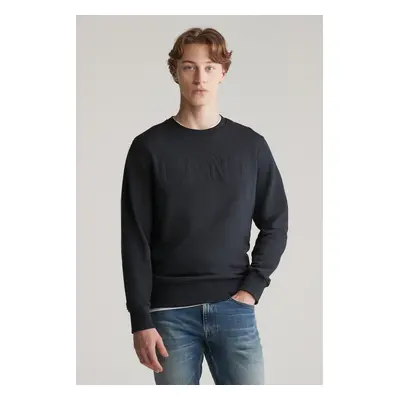 MIKINA GANT EMBOSSED C-NECK SWEAT BLACK