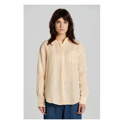 KOŠILE GANT REL STRIPED LINEN SHIRT MEDAL YELLOW