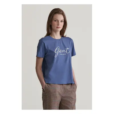 TRIČKO GANT REG SCRIPT T-SHIRT DUSTY NAVY