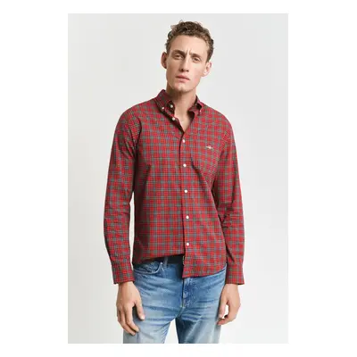 KOŠILE GANT REG CLASSIC POPLIN TARTAN SHIRT RUBY RED