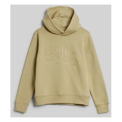 MIKINA GANT TONAL SHIELD HOODIE BEIGE GREEN