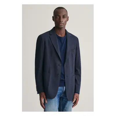 SAKO GANT SLIM COTTON-LINEN JERSEY BLAZER DARK NAVY MELANGE