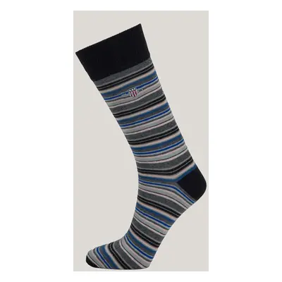 PONOŽKY GANT SHIELD MULTISTRIPE SOCKS BLACK