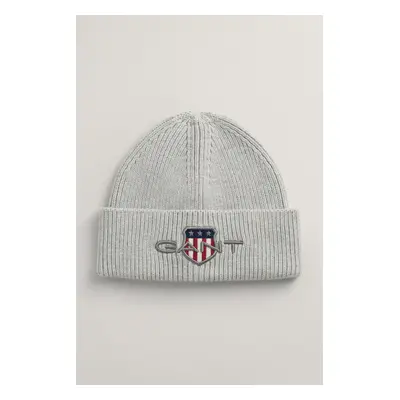 ČEPICE GANT ARCHIVE SHIELD BEANIE LIGHT GREY MELANGE