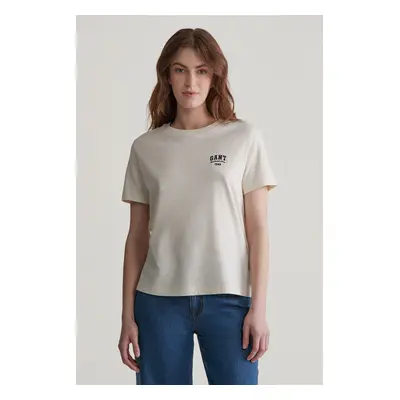 TRIČKO GANT REG SMALL GRAPHIC SS T-SHIRT CREAM