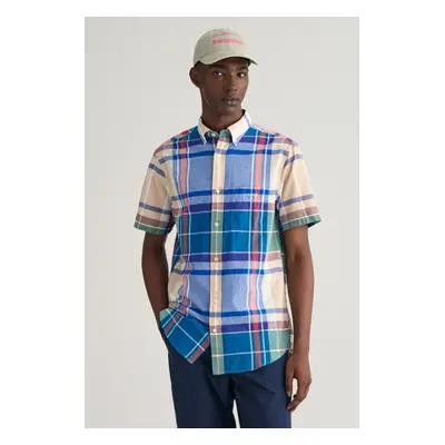 KOŠILE GANT REG INDIAN MADRAS SS SHIRT RICH BLUE