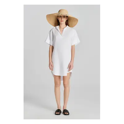 ŠATY GANT REL SS LINEN CAFTAN WHITE