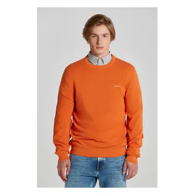 SVETR GANT COTTON PIQUE C-NECK PEARL PEACH