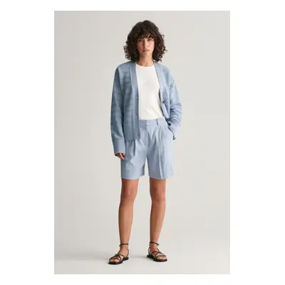 ŠORTKY GANT STRETCH LINEN TAILORING SHORTS DOVE BLUE