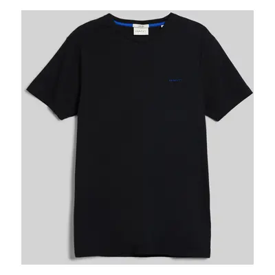 TRIČKO GANT CONTRAST LOGO SS T-SHIRT BLACK