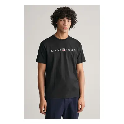 TRIČKO GANT PRINTED GRAPHIC SS T-SHIRT BLACK