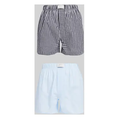 PYŽAMOVÉ ŠORTKY GANT STRIPE AND GINGHAM BOXER SH 2-PACK COLLEGE BLUE