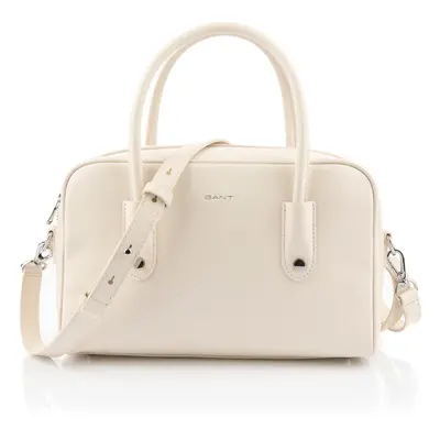 KABELKA GANT ICONIC MEDIUM LEATHER BAG CREAM