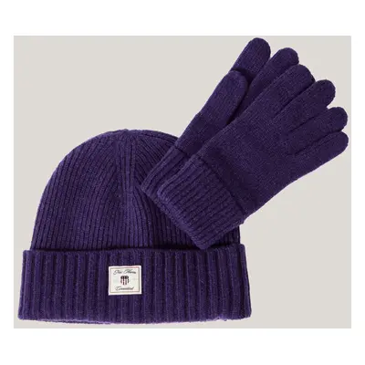 SET ČEPICE A RUKAVICE GANT BEANIE GLOVES GIFT SET PANSY PURPLE