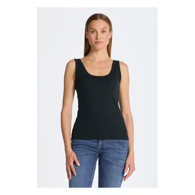 TOP GANT SLIM RIBBED TANK TOP BLACK