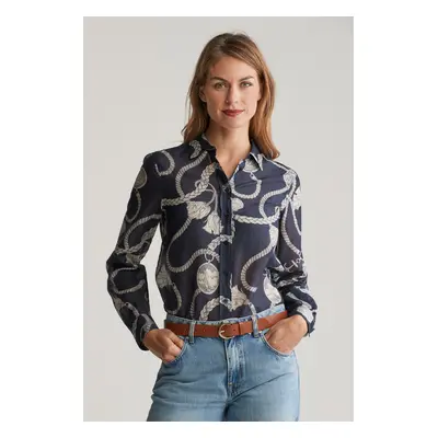 KOŠILE GANT REG SAILING PRINT COT SILK SHIRT EVENING BLUE