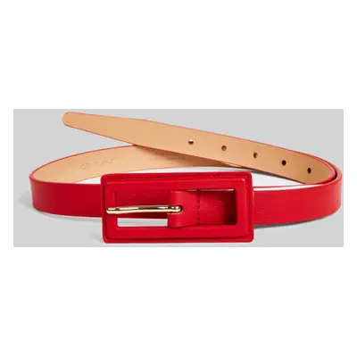 OPASEK GANT COVERED BUCKLE LEATHER SLIM BELT BRIGHT RED