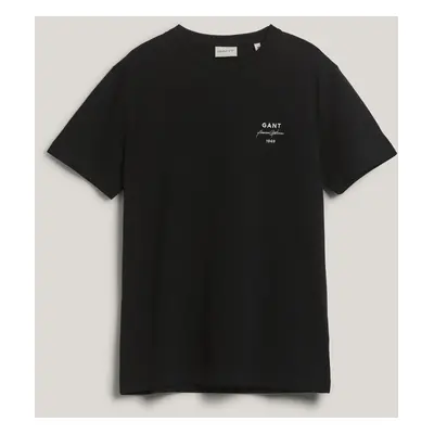 TRIČKO GANT LOGO SCRIPT PIQUE SS TSHIRT BLACK