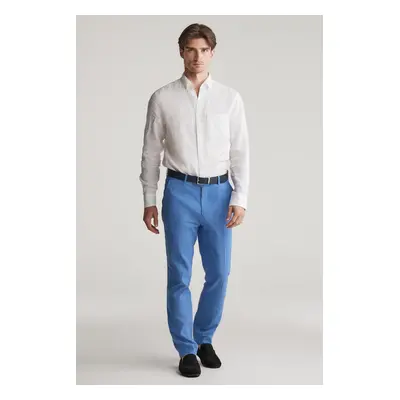 KALHOTY GANT SLIM COT/LINEN SUIT PANTS SALTY SEA