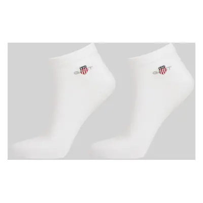 PONOŽKY GANT SHIELD ANKLE SOCKS 2-PACK WHITE