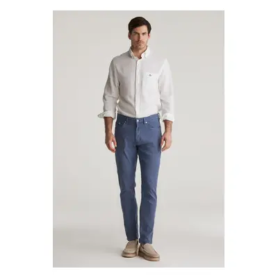 DŽÍNY GANT SLIM COT/LINEN JEANS EVENING BLUE