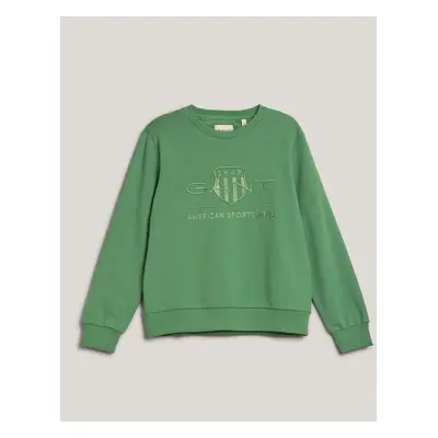 MIKINA GANT REG TONAL SHIELD C-NECK SWEAT DUSTY GREEN