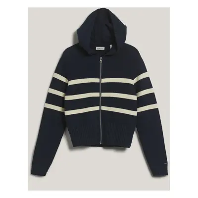 SVETR GANT STRIPED BRETON KNIT SWEATER EVENING BLUE