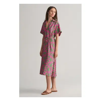 ŠATY GANT REL MONOGRAM PRINT SS CAFTAN PERKY PINK